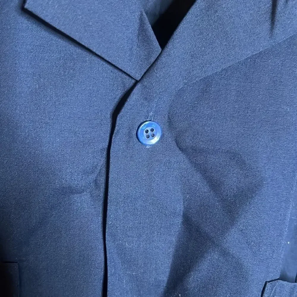 Vintage Supreme Permanent Press Work Shirt Blue Utility Button Down Korea Sz 1X - Picture 7 of 14